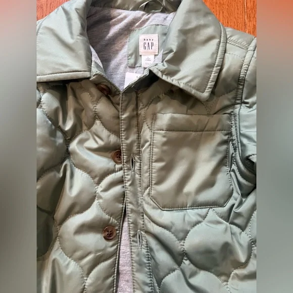 GAP Baby NWT Sage Green Quilted Jacket - Picture 2 of 8